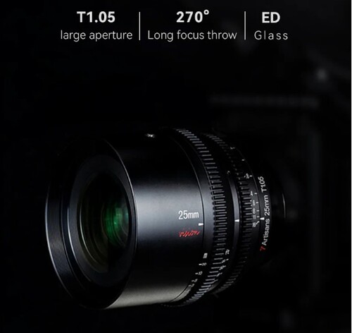 7Artisans 25mm T1.05 Vision Cine Lens (Sony E)