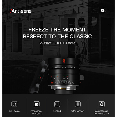7Artisans 35mm F2.0 Mark II Lens (Leica M)