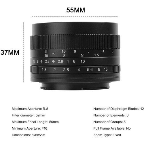 7Artisans 50mm F1.8 Lens (FujiFilm X)