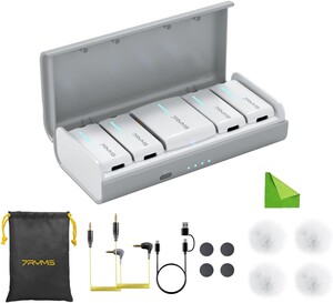 7Ryms - 7Ryms iRay DW40 4 Kanal Mini Kablosuz Yaka Mikrofonu (Beyaz)