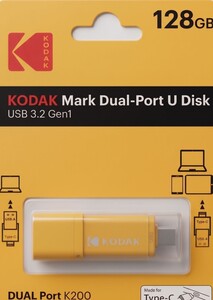 Kodak 128GB 3.2 Gen1 Type-C + USB Bellek (K200Y) - ürün görünümü