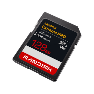 SanDisk 128GB Extreme PRO SDXC UHS-II V90 Hafıza Kartı - açılı görünüm