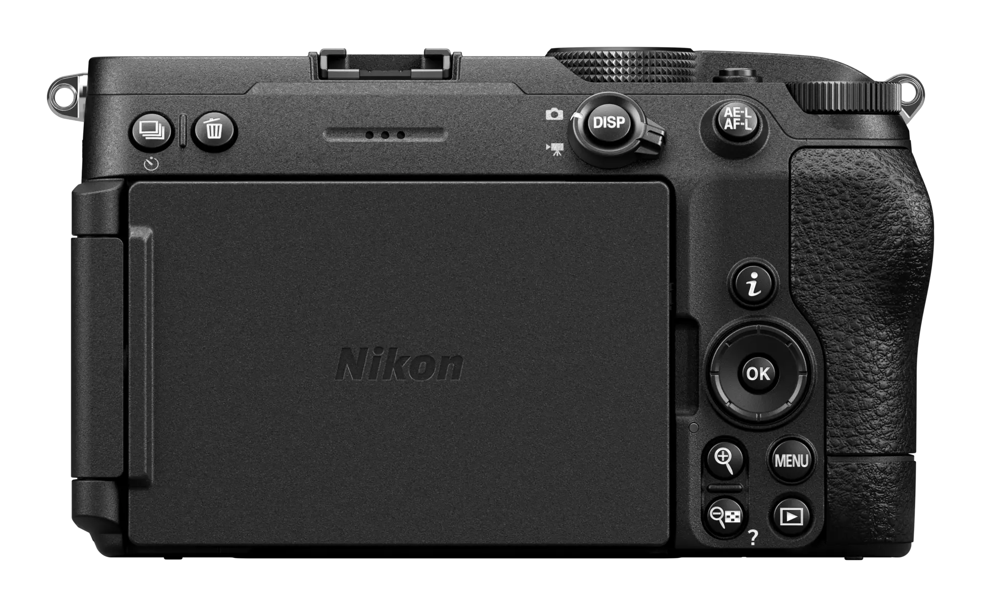 Nikon Z5 IIC siyah gövdenin arka ekranı ve kontrolleri