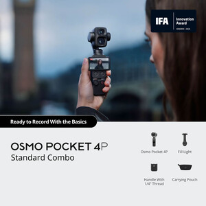 DJI Osmo Pocket 4P Standard Combo Classic Black - kamera ve standart paket