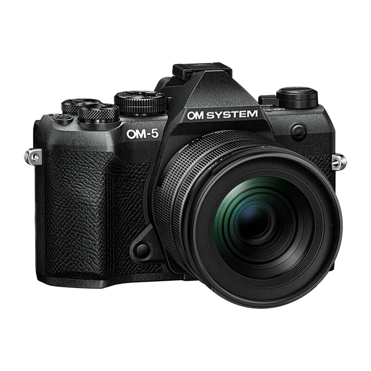 Olympus OM SYSTEM OM-5 Mark II Siyah + M.Zuiko 12-45mm F4 PRO Objektif Kiti - yan görünüm