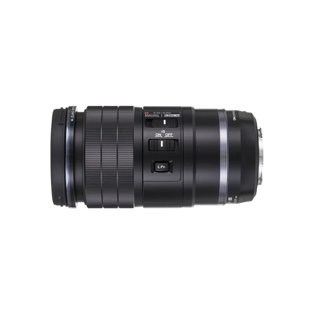 Olympus OM SYSTEM M.Zuiko Digital ED 90mm F3.5 Macro IS PRO Objektif - yan görünüm