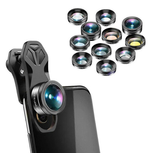 Apexel 11'i 1 Arada Akıllı Telefon Lens Kiti (iPhone ve Android Uyumlu)