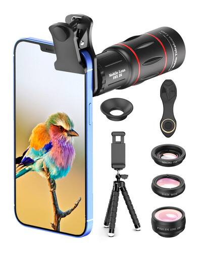 Apexel 18X Telefoto 4'ü 1 Arada Lens Kiti (Tripodlu)