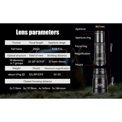 AstrHori 25mm f/2.8 2-5x Ultra Macro Lens (Canon RF)