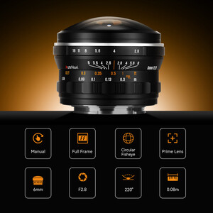 Astrhori 6mm f/2.8 Full-Frame Balık Gözü Lens (Canon RF) - Thumbnail
