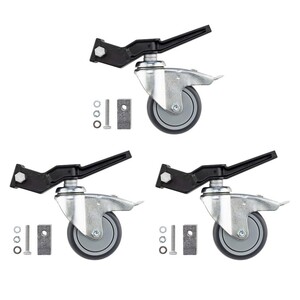 Avenger Braked Wheel Set of 3 fits 20mmx20mm & 25mmx25mm Blk A9000NB - Thumbnail