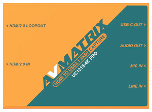 AVMatrix - AVMatrix UC1218-4K PRO HDMI to USB 4K Capture Box