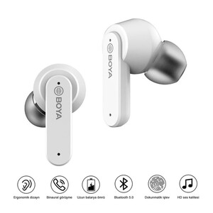 Boya - Boya BY-AP4 Kablosuz Bluetooth Kulaklık Beyaz (1)