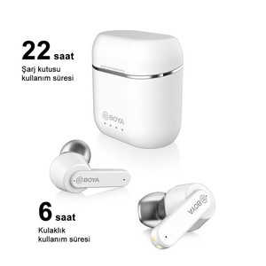 Boya BY-AP4 Kablosuz Bluetooth Kulaklık Beyaz - Thumbnail