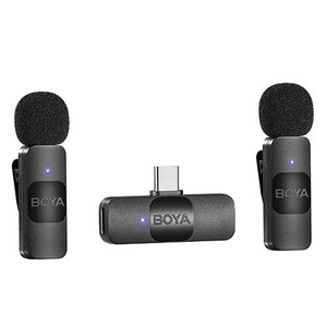 Boya BY-V20 Ultra Kompakt Osmo Action 2-3-4 İçin İkili Kablosuz Mikrofon (Type-C) - Thumbnail