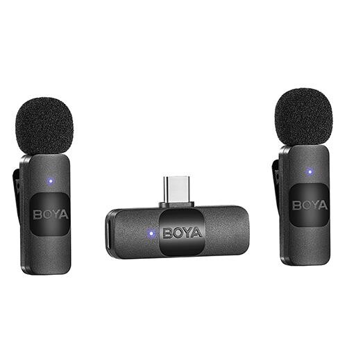 Boya BY-V20 Ultra Kompakt Osmo Action 2-3-4 İçin İkili Kablosuz Mikrofon (Type-C)