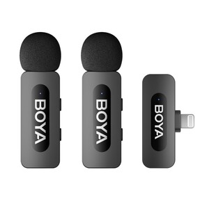 BOYA - Boya BY-V3 İki Kişilik Iphone 11/12/13/14 Lightning Uyumlu Kablosuz Yaka Mikrofonu (1)