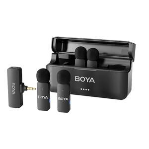 Boya BY-V4 4 Kişilik Şarj Kutulu Kablosuz Mikrofon Seti - 3.5mm TRS - Thumbnail