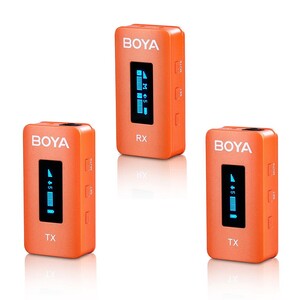 BOYA - Boya BY-XM6-K2O Kablosuz İkili Yaka Mikrofonu (Turuncu)