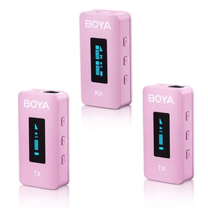 Boya BY-XM6-K2P Kablosuz İkili Yaka Mikrofonu (Pembe) - Thumbnail