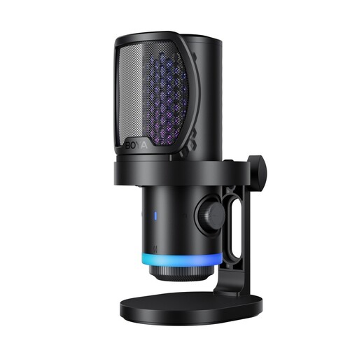 BOYA CastMic G40 RGB Aydınlatmalı Gürültü Engellemeli USB Mikrofon ve Masa Standı