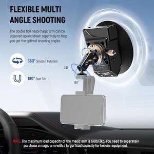 CA017 Motorlu Vantuzlu Aksiyon Kamera Tutucu - Thumbnail