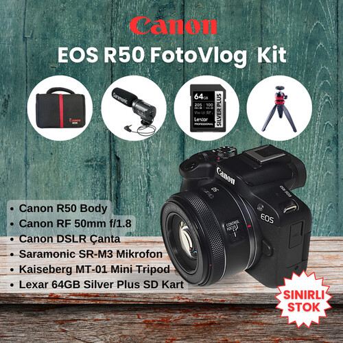 Canon EOS R50 + RF 50mm f/1.8 FotoVlog Kit 1