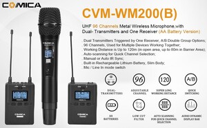 CoMica CVM-WM200B Çiftli EL /Yaka Mikrofonu - Thumbnail