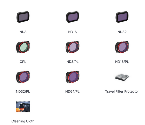 Freewell DJI OSMO POCKET 3 - ALL DAY - 8PACK ND8, ND16, ND32, CPL ND8/PL, ND16/PL, ND32/PL, AND ND64/PL