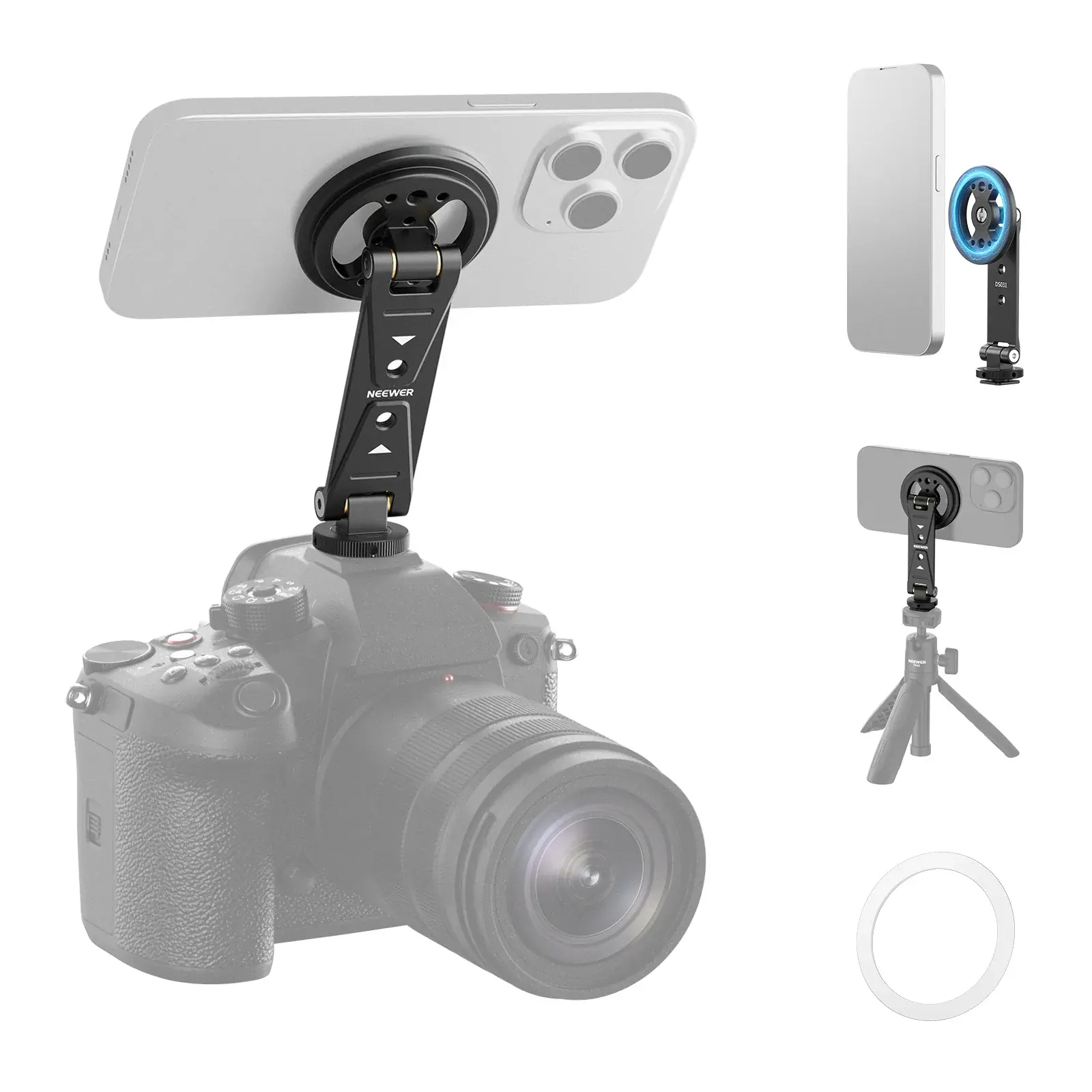 Neewer DS031 Profesyonel Manyetik Telefon Tripod Bağlantı Aparatı - Thumbnail