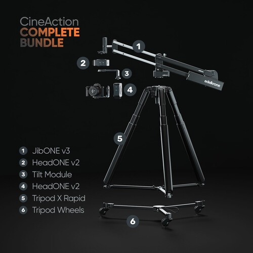 Edelkrone CineAction Bundle JibONE v3 Kompakt Sinematik Hareket Seti (Dual HeadONE v2 - Complete)