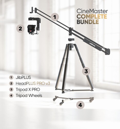 Edelkrone CineMaster Bundle JibPLUS ve HeadPLUS Sinematik Hareket Kontrol Sistemi (HeadPLUS PRO v3 - Complete)