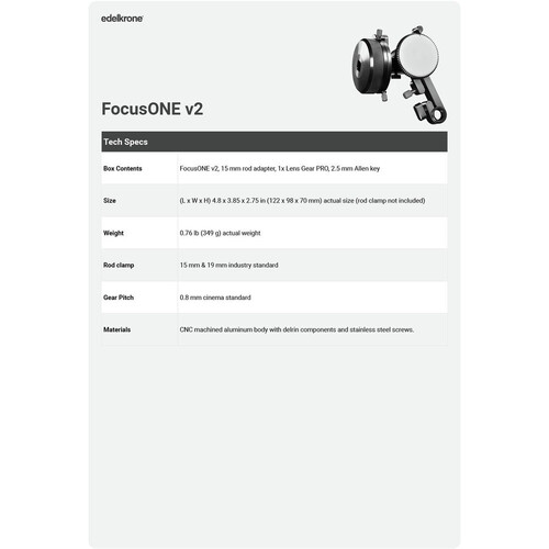 Edelkrone FocusONE v2 Follow Focus