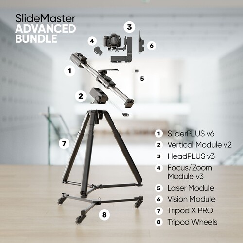 Edelkrone SlideMaster Bundle Motorlu Slider ve HeadPLUS Kamera Kafası Sistemi (Advanced)