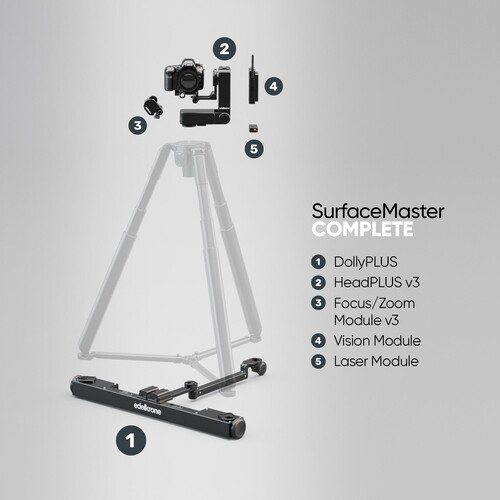 Edelkrone SurfaceMaster Bundle DollyPLUS ve HeadPLUS Zemin Hareketli Takip Sistemi (HeadPLUS - Complete)