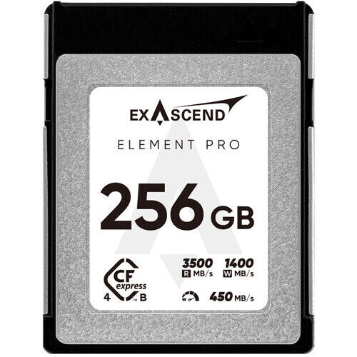 Exascend 256GB Element Pro CFexpress 4.0 Type B Hafıza Kartı 3500 Mb/S Okuma - 1400 Mb/s Yazma Hızı