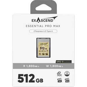 Exascend 512GB Essential Pro Max CFexpress 4.0 Type A Hafıza kartı / 1800 MB/S Okuma Yazma VPG800(Kopya) - Thumbnail