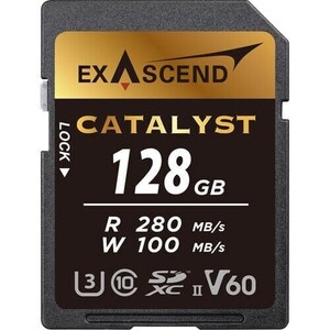 Exascend - Exascend Catalyst 128 GB V60 UHS II SD 280Mb/S Read - 100Mb/S Write