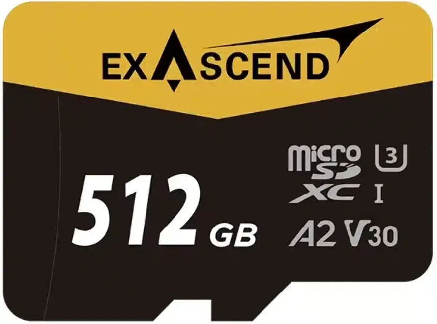 Exascend - Exascend Catalyst microSD V30, A2 512GB, w/ adapter - 175MB/S Read -150MB/S Write