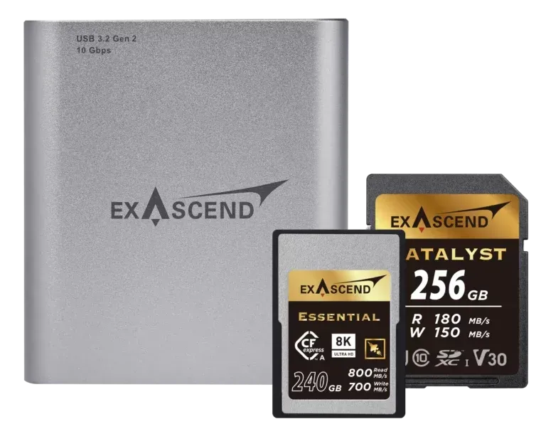 Exascend CFexpress Type B/SD Express/SD/microSD card reader (4in1) - Thumbnail