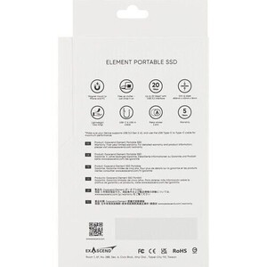 Exascend Element Portable SSD USB Type C 20Gb/s Black 2TB - Thumbnail