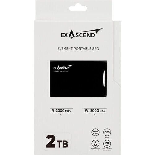 Exascend Element Portable SSD USB Type C 20Gb/s Black 2TB