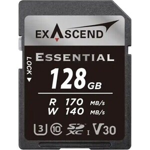 Exascend - Exascend Essential 128 GB V30 UHS I SD 170Mb/S Read - 140Mb/S Write Exascend - Exascend Essential 128 GB V30 UHS I SD 170Mb/S Read - 140Mb/S Write