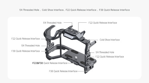 Falcam 2634 Canon EOS R5/R6 Quick Release Kamera Kafesi (F22/F38)