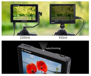 FEELWORLD LUT7 7 Inç 3D LUT Ultra Parlak 2200nit Dokunmatik Ekran Kamera Alan Monitörü - Thumbnail