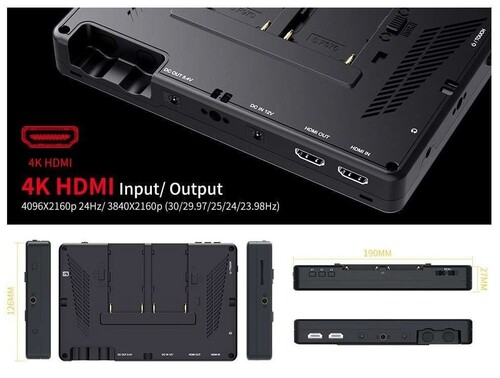 FEELWORLD LUT7 7 Inç 3D LUT Ultra Parlak 2200nit Dokunmatik Ekran Kamera Alan Monitörü