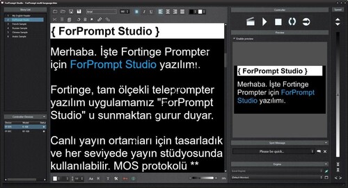 ForPrompt Studio NEWS Prompter Yazılımı