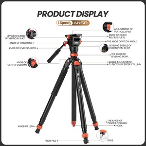 Fotopro AK68 Fluid Video Tripod - Thumbnail