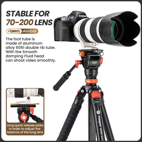Fotopro AK68 Fluid Video Tripod