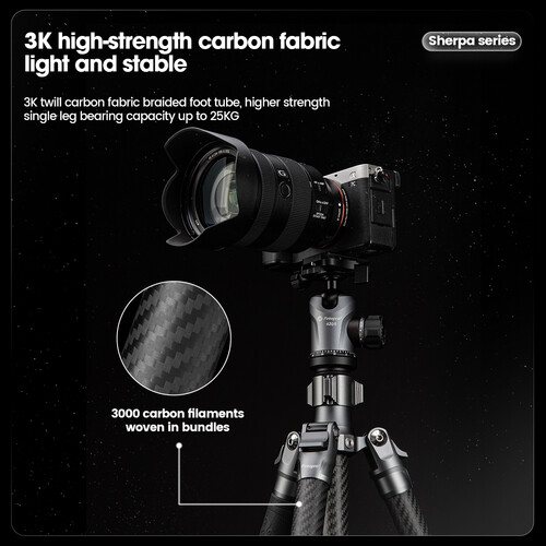 Fotopro Sherpa Plus Karbon Fiber Tripod